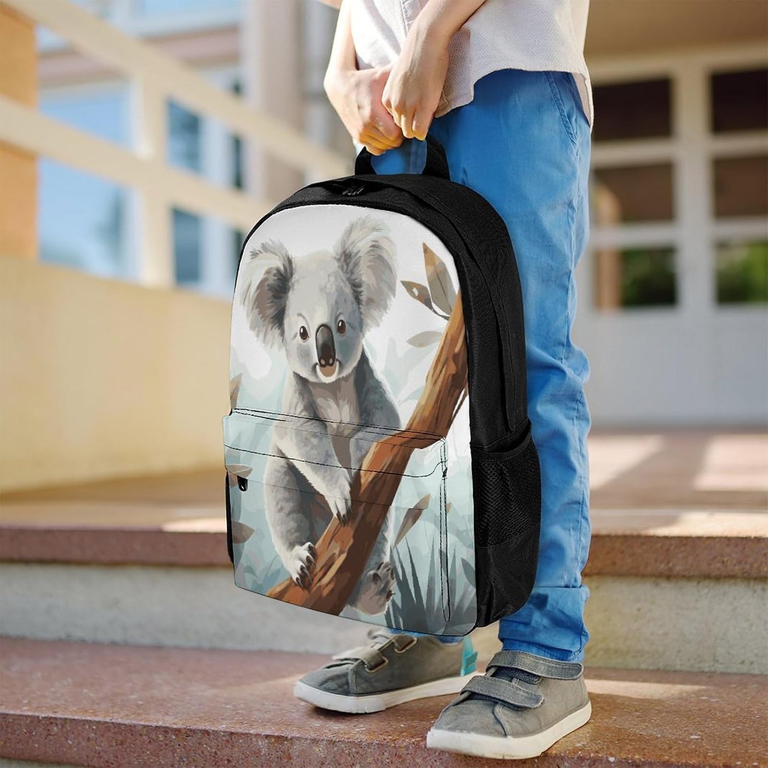 Koala And Butterfly Backpack Daypack Travel Backpack | Lightweight Casual Laptop Backpack for Women Men Aesthetic Travel Bag for Weekender Business Hiking Outdoor