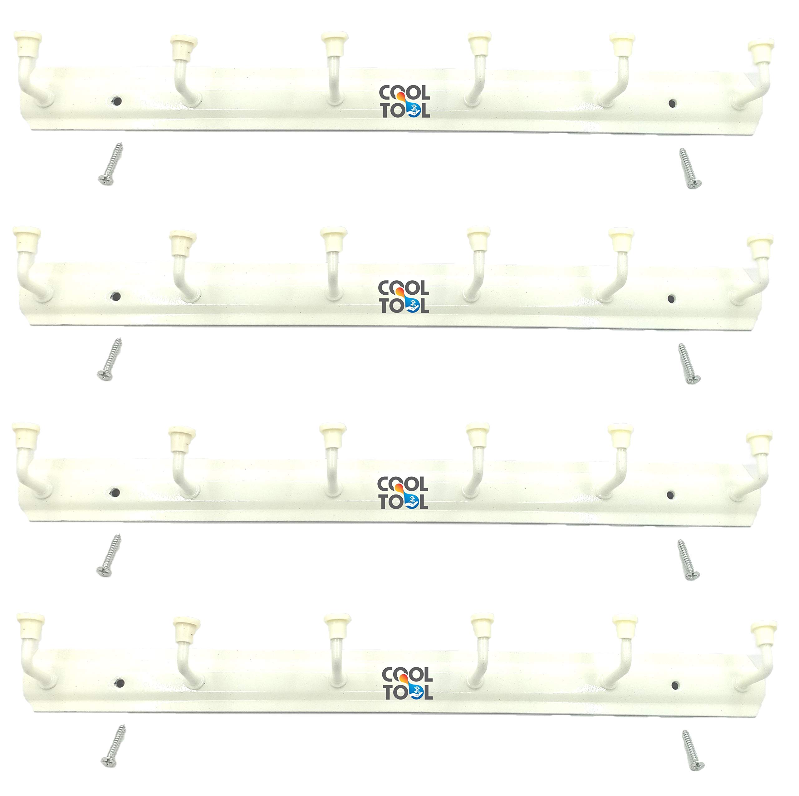 CoolTool Heavy Metal 6 Hook Elegant Cloth Hanger for Door/Wall with Screws & Nylon Sleeve (White_Pack of 2) (B08W1S4JZP) Amazon Price History, Amazon Price Tracker