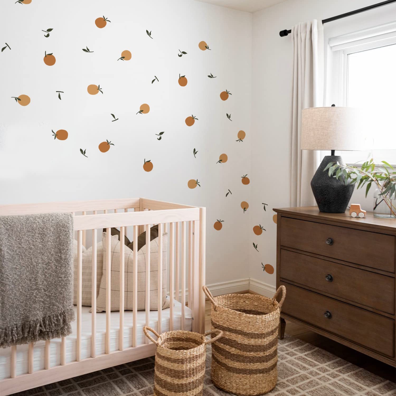 24 Organge Boho Art Wall Decals, Peel and Stick Wall Stickers for Living Nursery Room Bedroom Wall Decor, Pa219 - Image 4