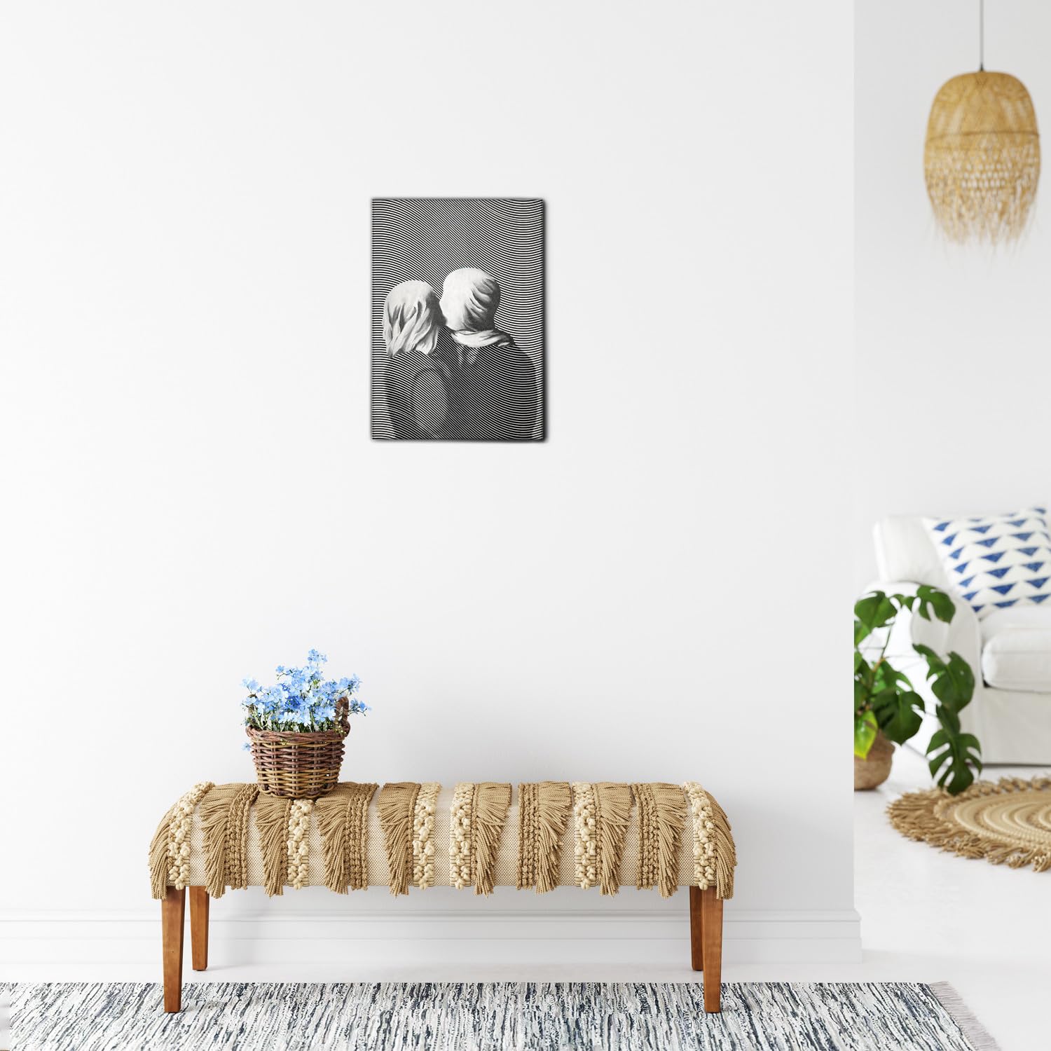 Giallobus - Gemälde - 05 - Liebende - Premium Loom Canvas mit hoher Dicke - 35x50 - Bereit zum Aufhängen - Moderne Gemälde für zu Hause