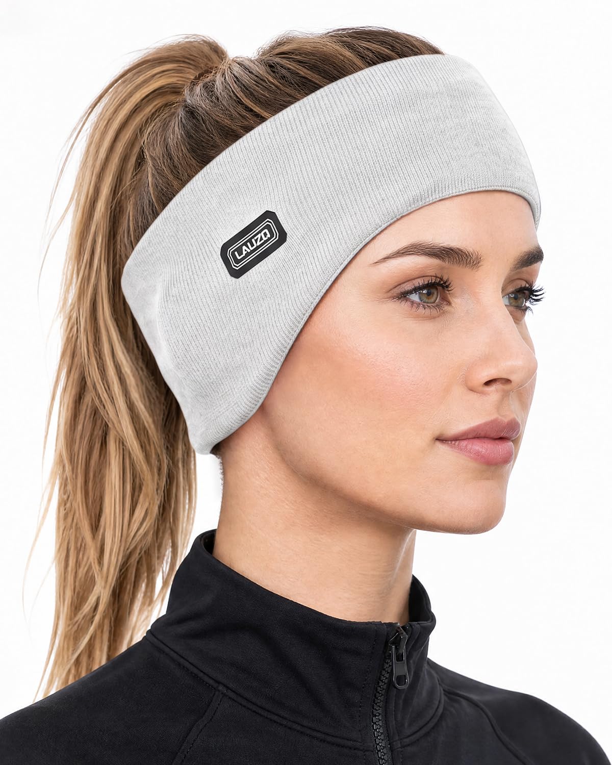 Double-Layer Ear Warmer Headband - Knit Fuzzy Lined Ear Muffs for Men Women Ear Covers for Cold Weather Running Cycling