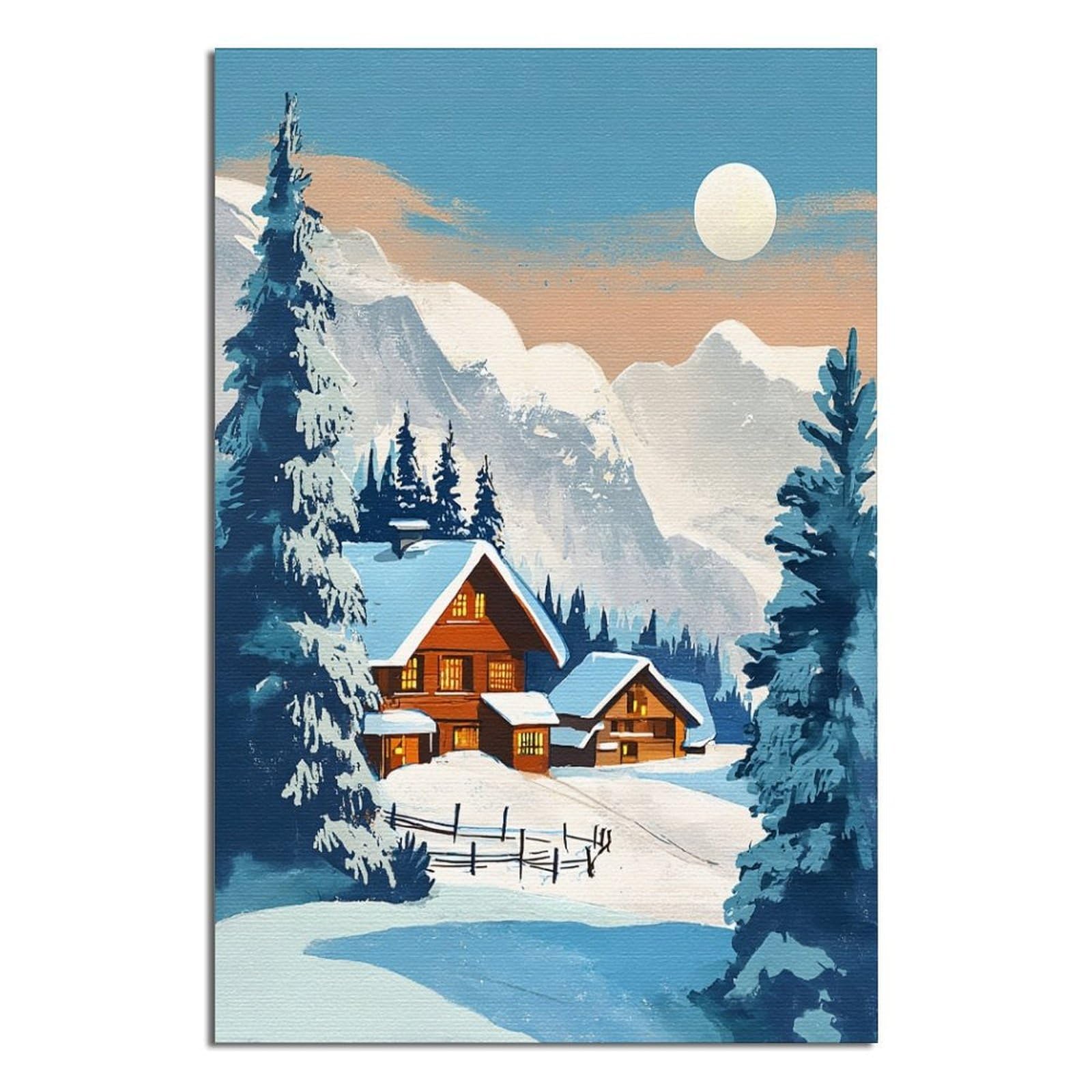iPuzou Kitzbuhel Austria Ski Poster 20x30inch(50x75cm) Vintage Watercolor Canvas Art