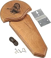 Vista 3 de Hunters Specialties Placa de montaje de trofeo H.S. Strut de tres barbas fácil de montar con acabado de roble natural, color marrón y Skull Hooker