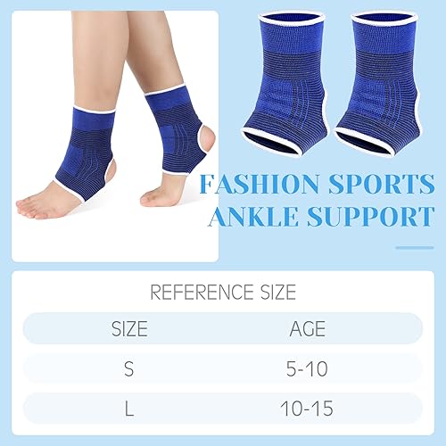 Vista 49 de Haysandy 4 Pieces/ 2 Pair Kids Ankle Support Brace Elastic Kids Compression Socks Knitted Ankle Sleeve for Jogging Running Fitness (Pink,5-10 Years)