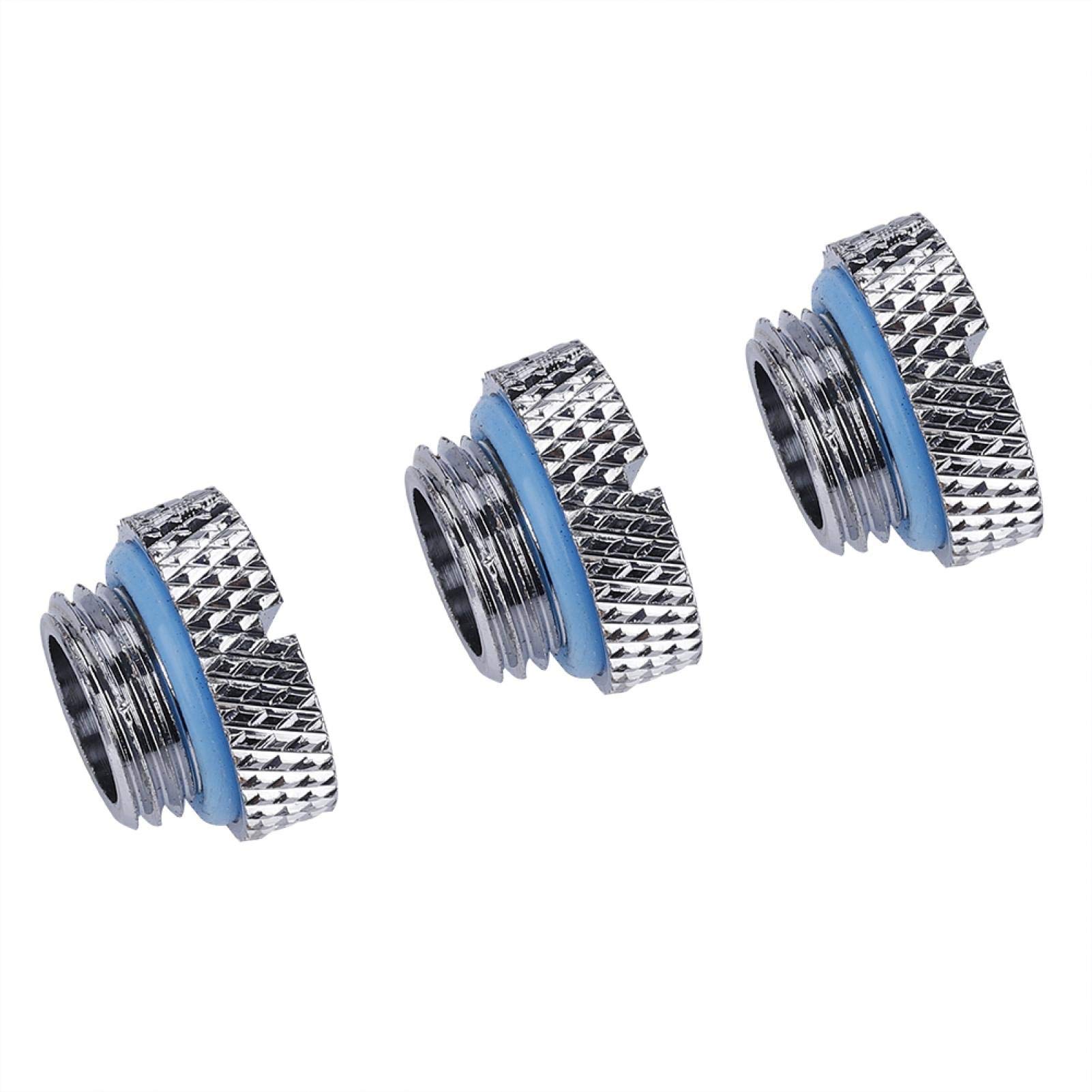 3 sztuk G1 / 4 gwint PC adapter do chłodzenia wodą, ASHATA 3x mosiądz G1 / 4 gwint 2 słowo chłodzenie wodą prosta wtyczka montażowa korek zbiornika zestaw do PC chłodzenie wodą srebrny
