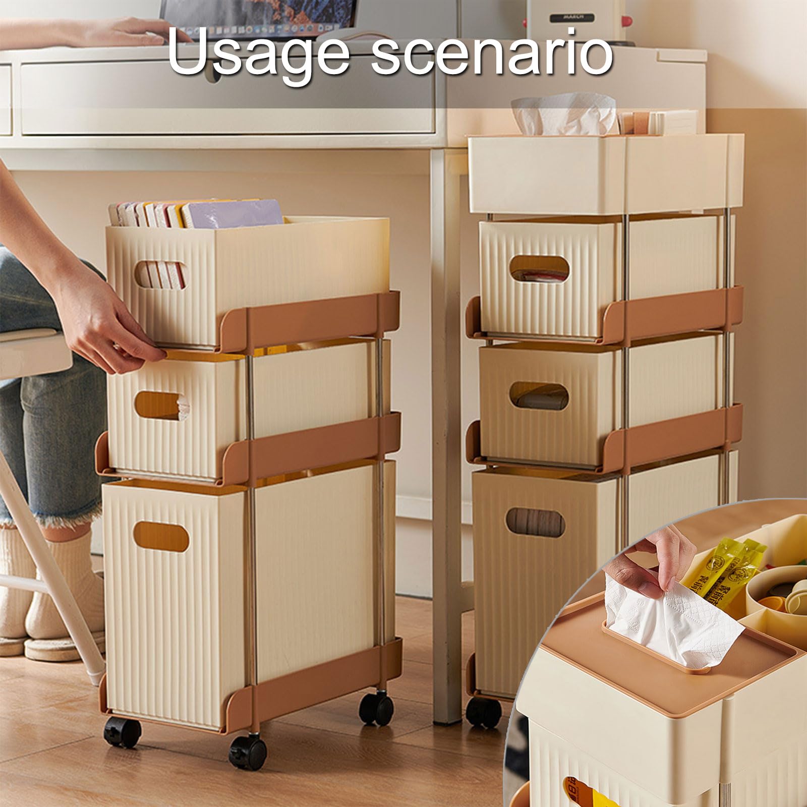 Scaffale portaoggetti in metallo per snack, libri, organizer multifunzionale, carrello da portata a 2 livelli, per cucina e ufficio
