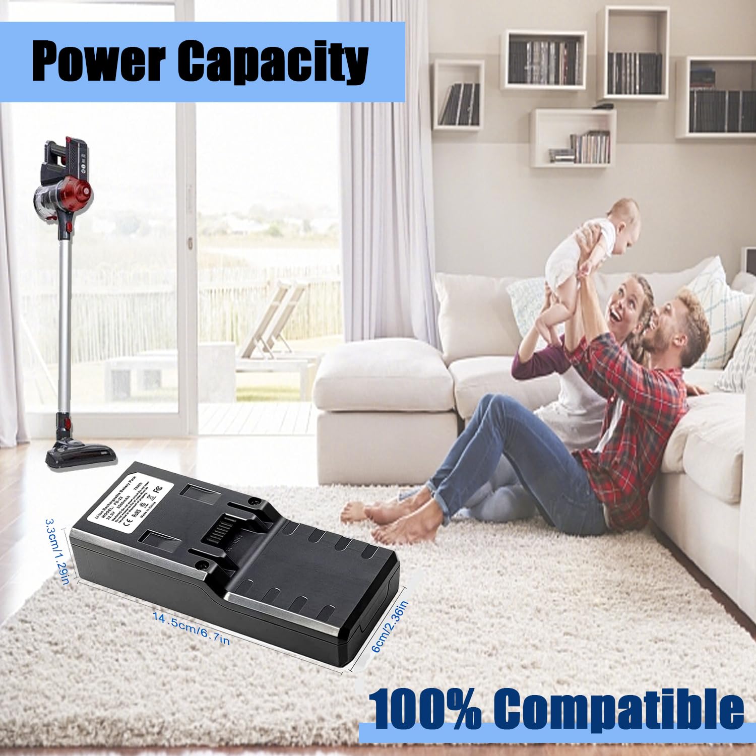 3500mAh Remplacement Hoover modèle 35601729 B001 Batterie Compatible avec Hoover Freedom 2in1 22.2v fd22 aspirateur