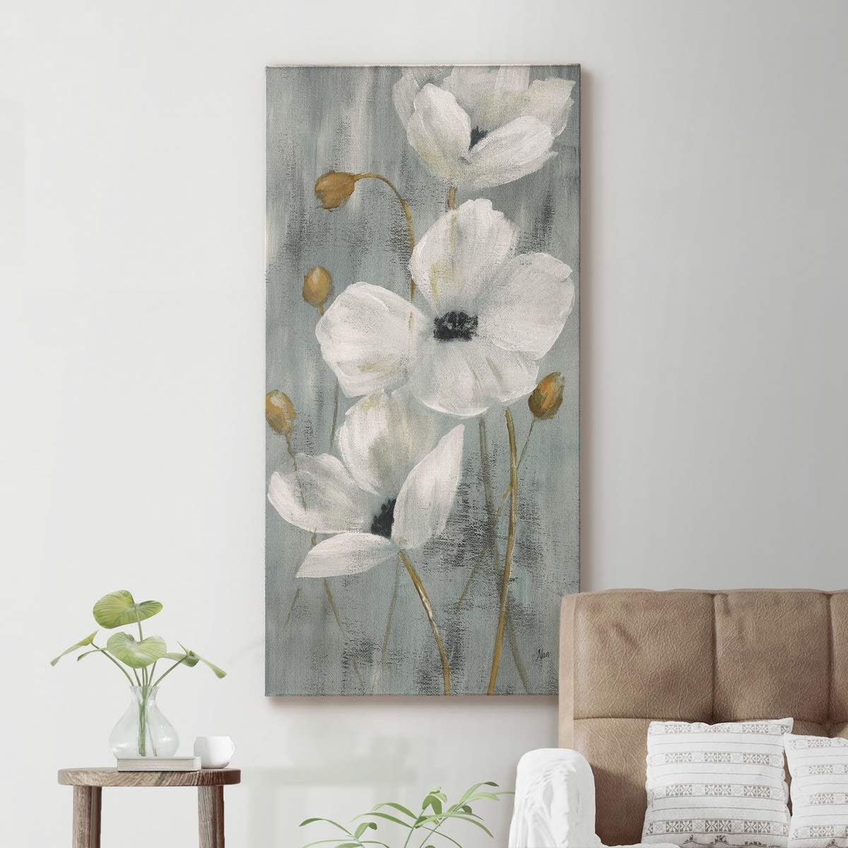 Renditions Gallery Pearl Garden II Wall Art, Premium Gallery Wrapped Canvas Decor, Ready to Hang, 24 in H x 12 in W, Made in America Print