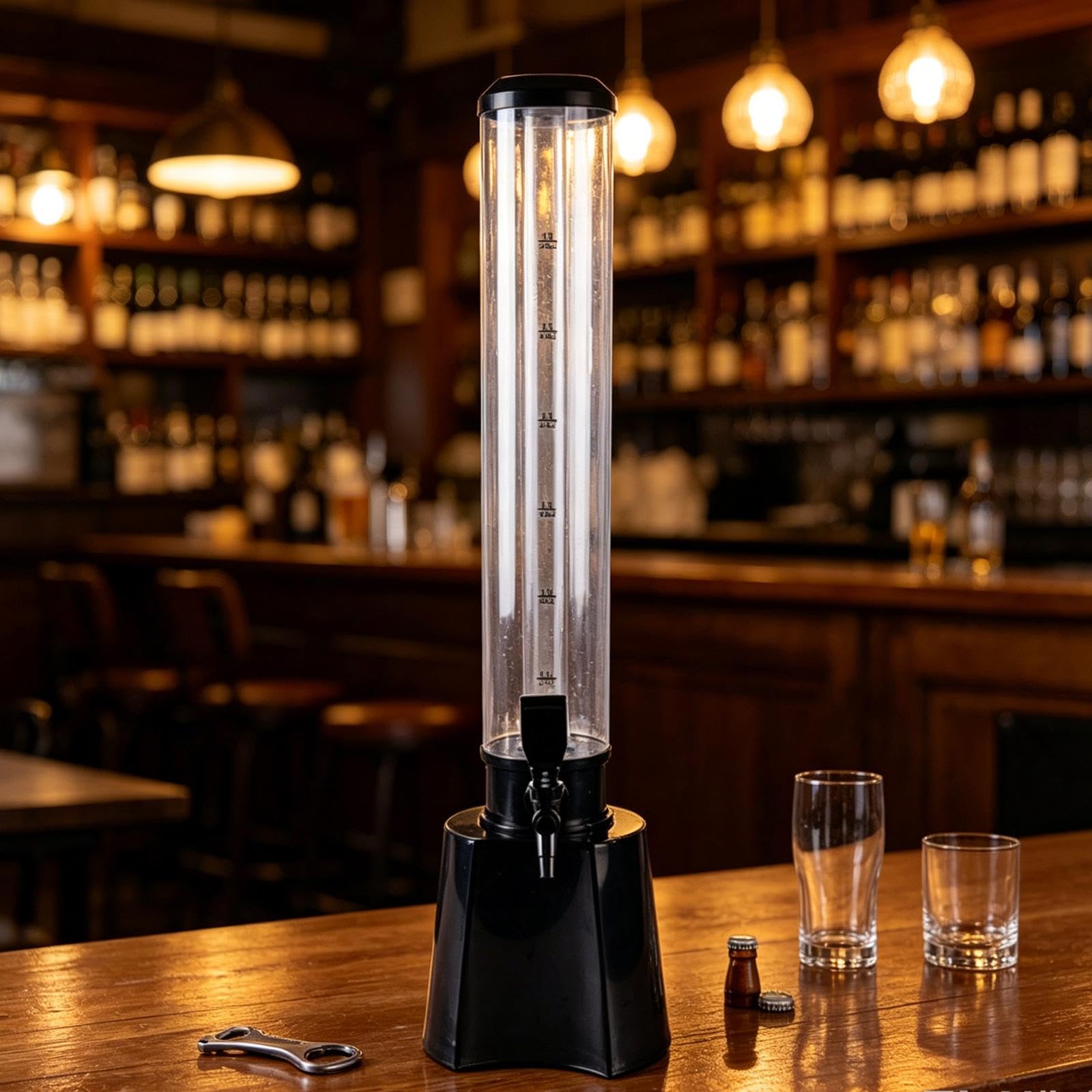 Gralara Dispensador de Cerveza Torre Dispensador de Bebidas Licor Cóctel Jugo con Grifo de PP Capacidad Amplia Adecuado para Fiestas en Restaurantes, tal como se describe, 3l