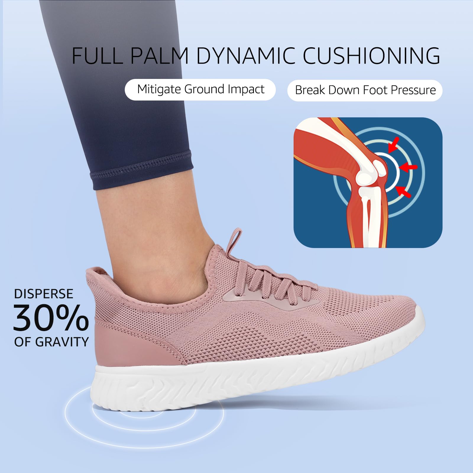 STQ Scarpe da Ginnastica Donna Ortopediche Memory Foam Senza Lacci Comode Sportive Sneakers