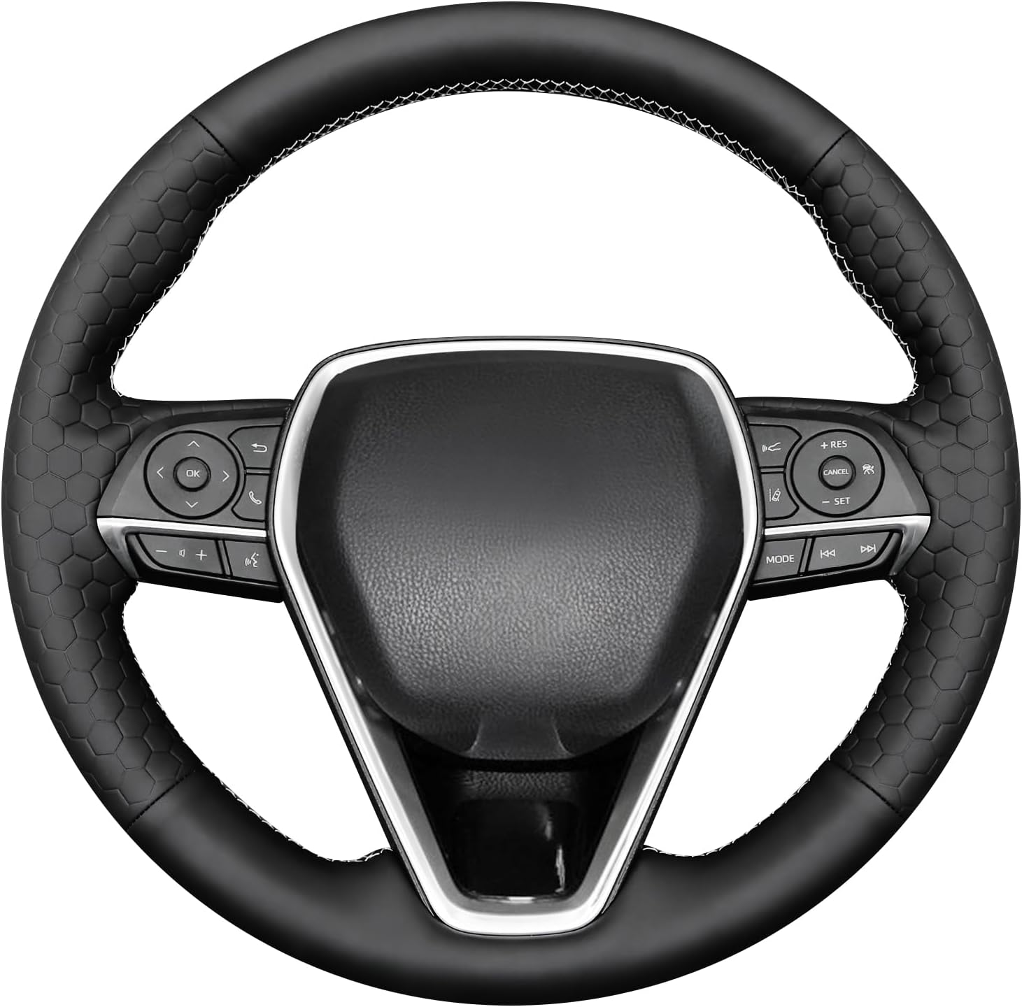 MEWANT Steering Wheel Cover for Toyota RAV4 2019-2024/Camry 2018-2024/Corolla 2020-2024/Avalon 2019-2022 Hand-Stitched Steering Wheel Wrap