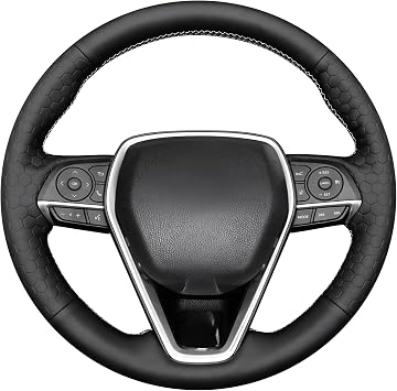 MEWANT Steering Wheel Cover for Toyota RAV4 2019-2024/Camry 2018-2024/Corolla 2020-2024/Avalon 2019-2022 Hand-Stitched Steering Wheel Wrap