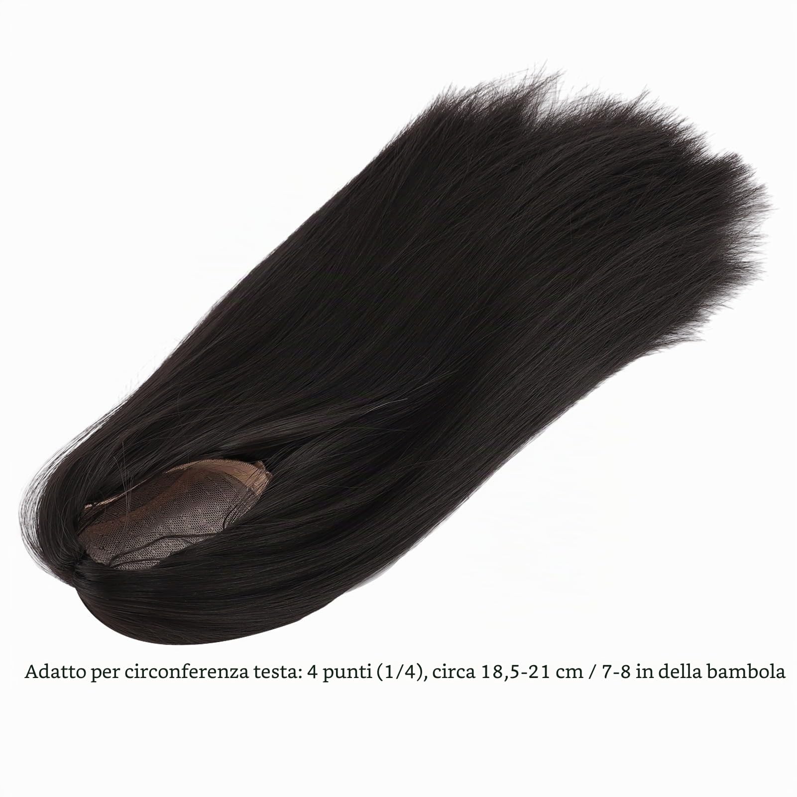 Parrucca da Bambola per Bambola 1/4, Parrucca da Bambola Snodabile Parrucca Lunga Diritta Seta Ad Alta Temperatura Capelli Sintetici Lunghi Lisci, Accessori Fatti a Mano (BLACK)