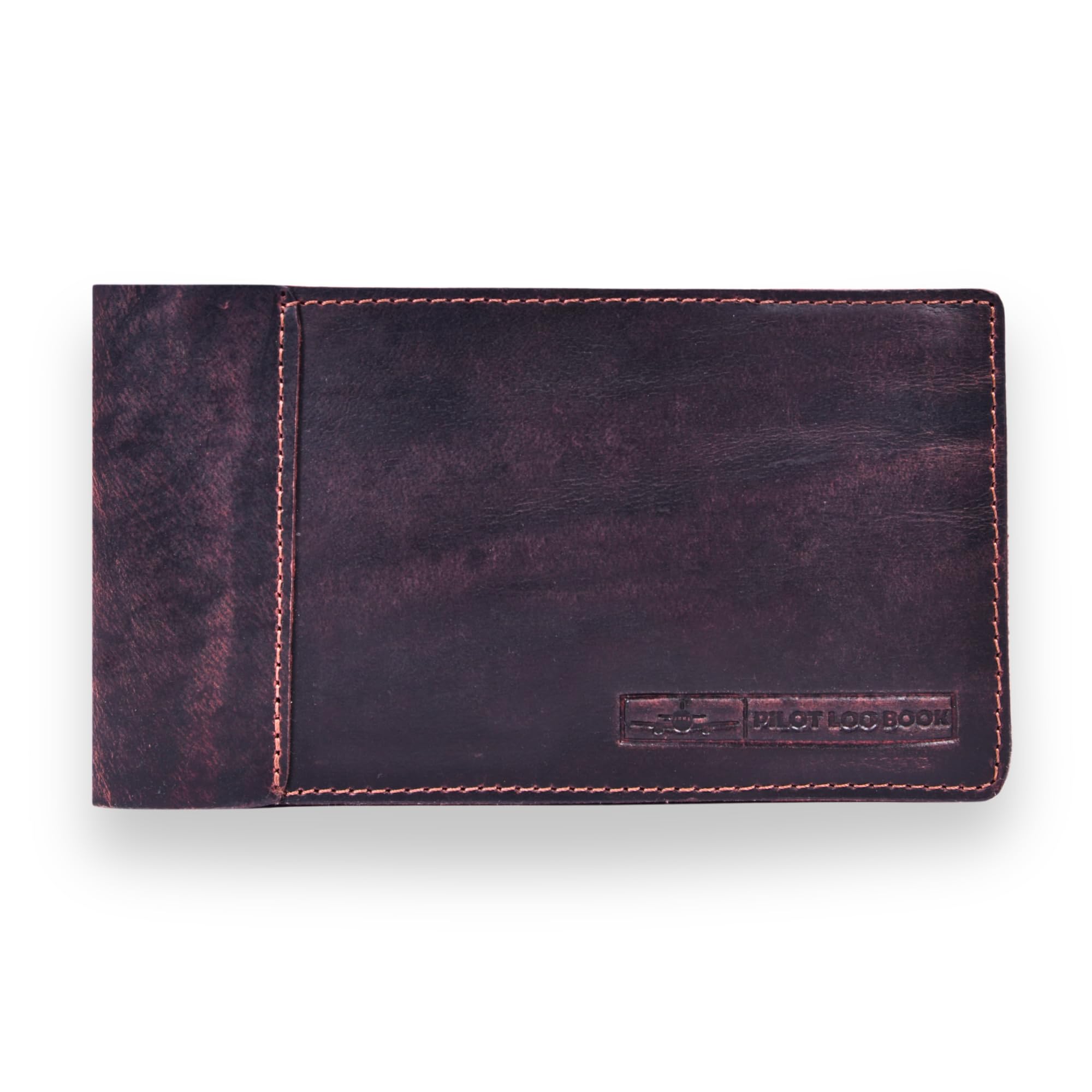 Tolredo Pilot Log Book TL-SP-30 Flight Standard Logbook Top Grain Cow Leather Refillable Bleedproof Paper 96 Pages Aviation Notebook for FAA Documentation (Stressed Walnut, 9"X5")