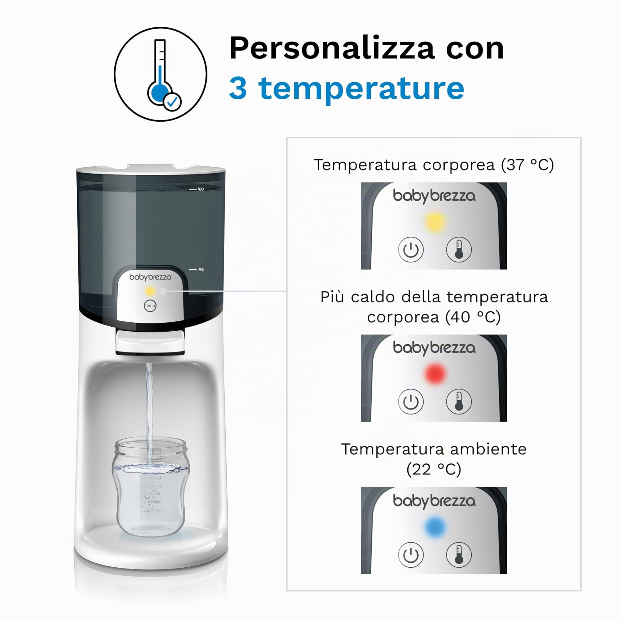 Baby Brezza - Instant Warmer - Scaldabiberon intelligente - Prepara e distribuisce immediatamente l'acqua calda dal biberon alla temperatura perfetta, Bianco