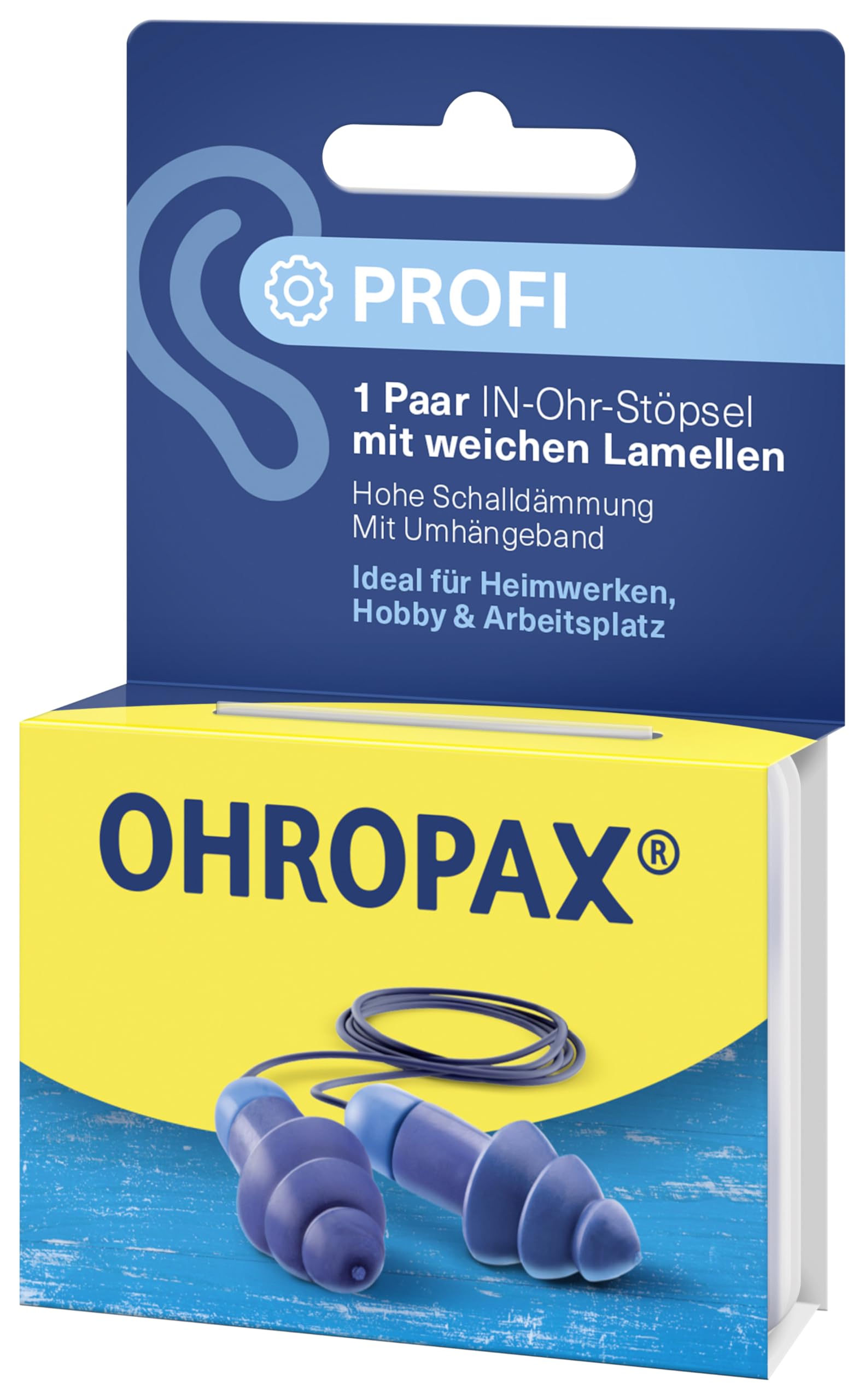 OHROPAX Profesjonalne zatyczki do uszu – ochrona słuchu z miękkimi lamelkami – wartość izolacji akustycznej SNR 29 dB – ochrona przed hałasem w przypadku krótkich oddziaływań hałasu, takich jak
