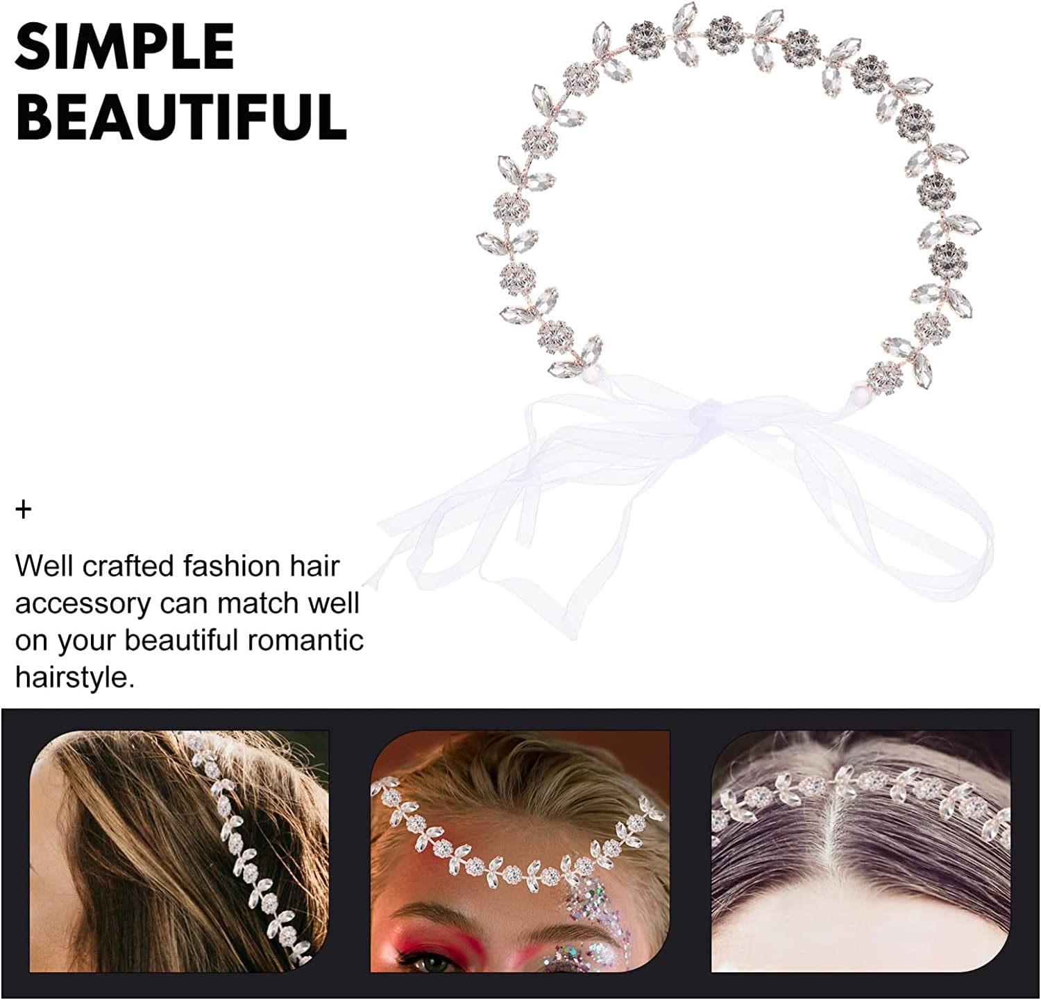 Braut-Kopfbedeckung, Haarspange, Haar-Accessoire, Kristall-Braut-Stirnband, Blumen-Haarranke, Blumenkrone, Hochzeits-Kopfschmuck