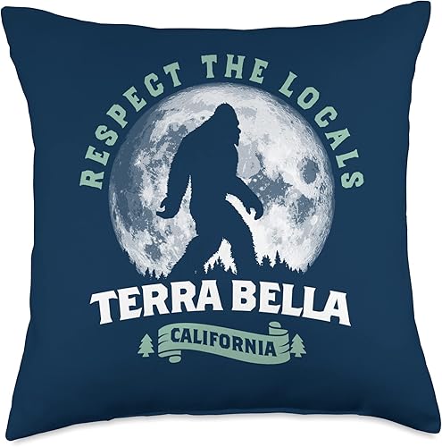 Miniatura 1 de Terra Bella California Bigfoot Night Walk Retro Throw Pillow