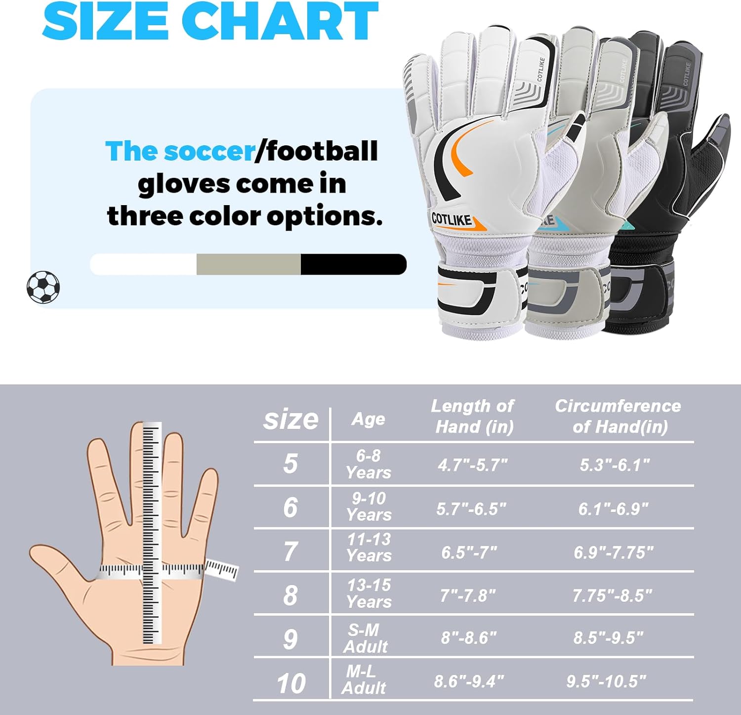 Soccer Goalkeeper Gloves - Soccer Goalie Gloves for Kids Boys Girls Youth & Adult, 4+3MM Super Grip Latex Football Goalie Gloves, Guantes De Portero for Training & Match - Image 2