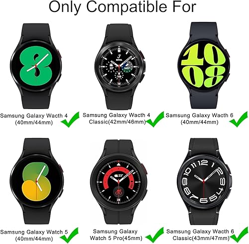 Miniatura 5 de Vancle Correas compatibles con Samsung Galaxy Watch 4  Galaxy Watch 5 de 1.575 pulgadas, 1.732 pulgadas, Galaxy Watch 4 Classic Band 1.654 pulgadas,