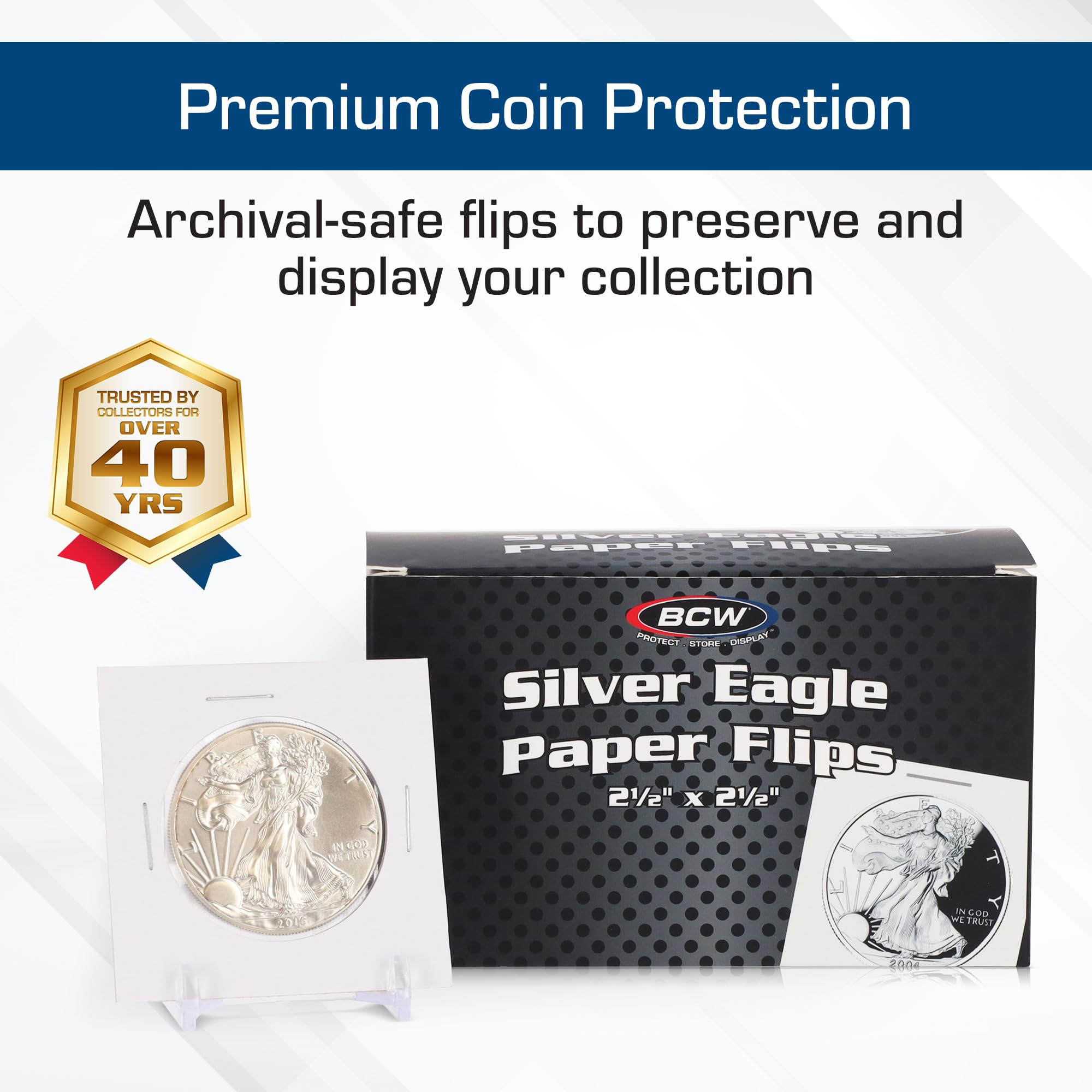 BCW 1-PF2.5-CRWN-バルクペーパーフリップ2.5X2.5 - クラウン - 100