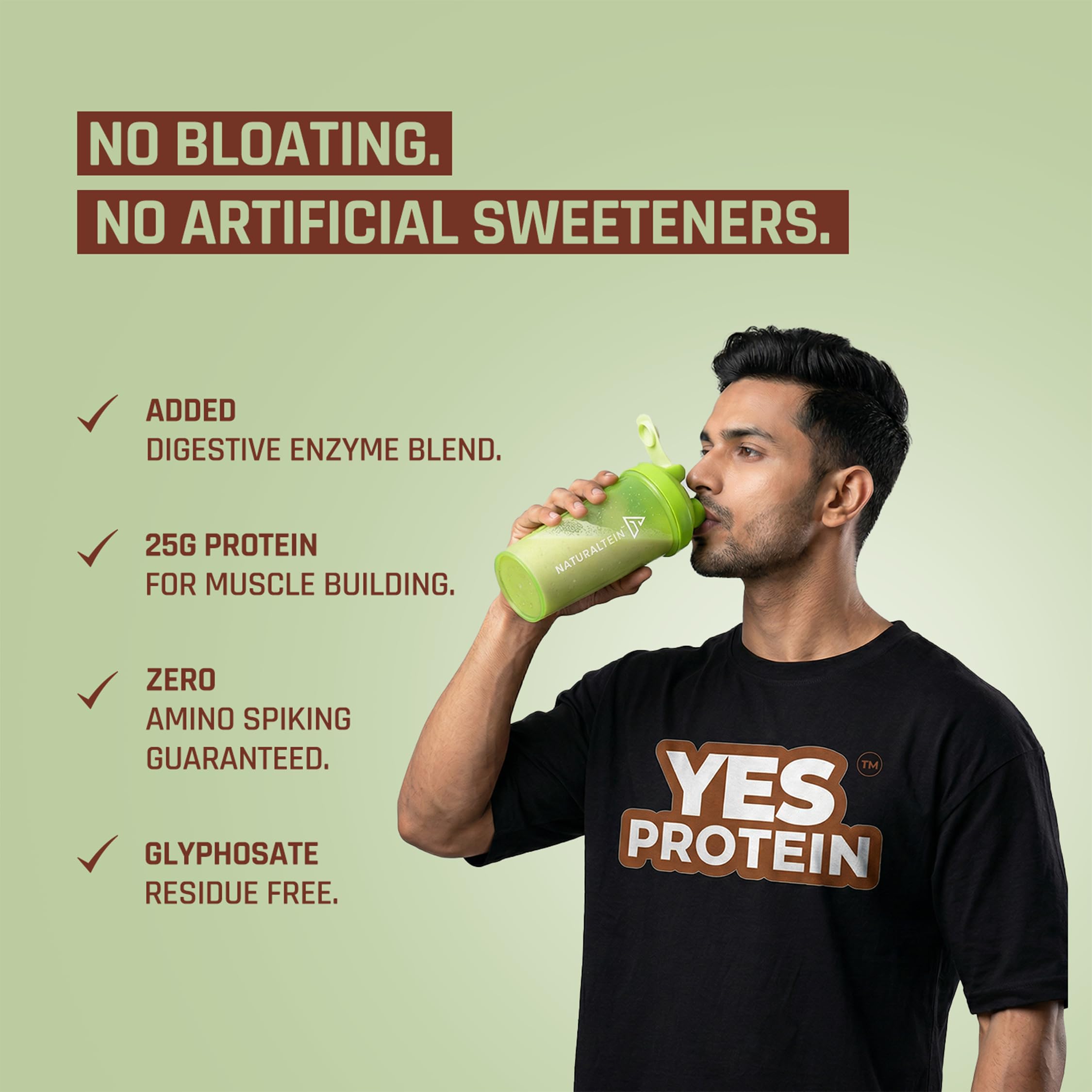 Naturaltein YES Protein 1kg | Fermented Yeast Vegan Protein Powder |Pista Kulfi Flavour| 25 g Protein | No Added Sugar | Naturally Sweetened | Digestive Enzymes | Heavy Metal Tested | 28 Servings — Amazon image 7