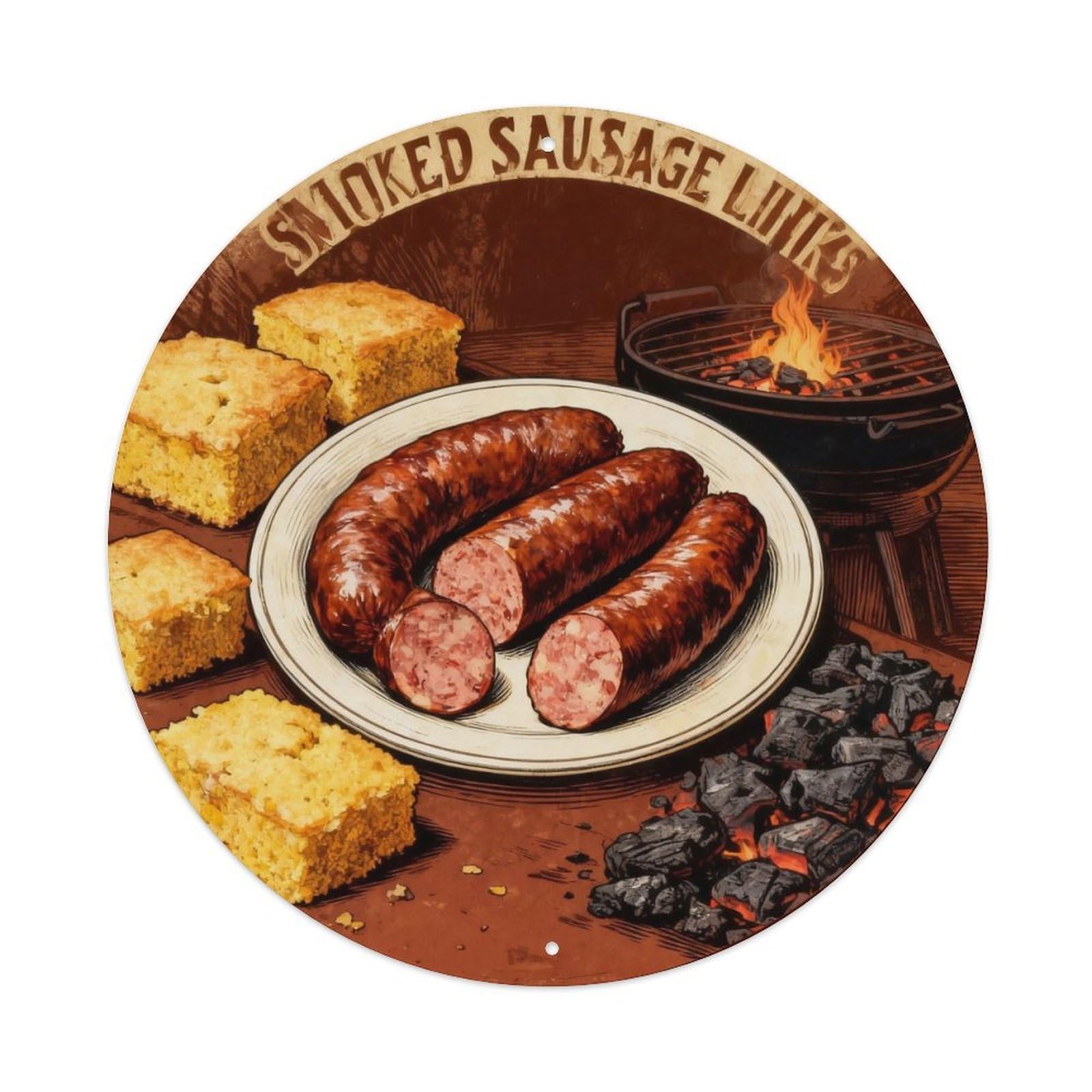 Smoked Sausage Links Retro Tin Sign Metal Tin Sign Plaque