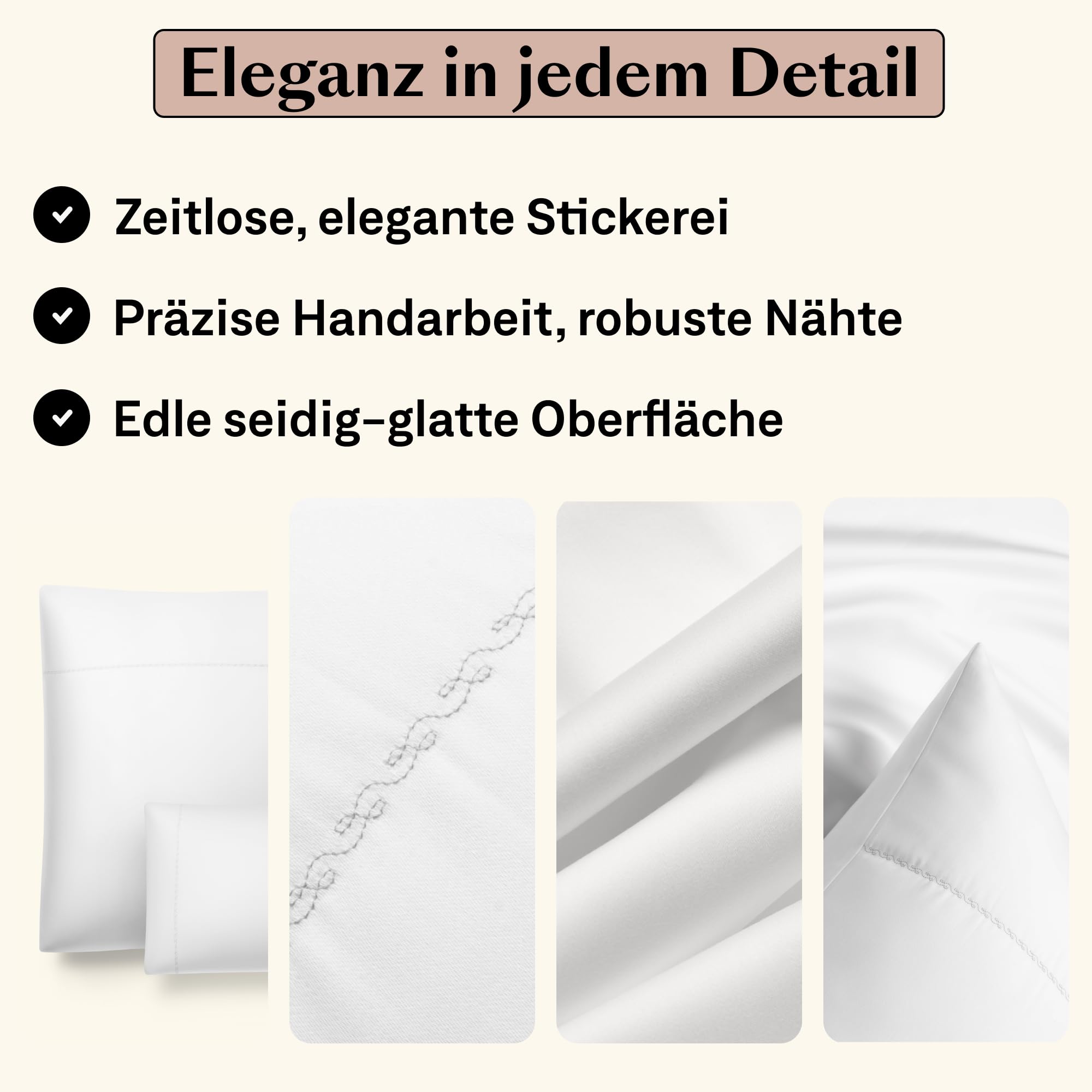 Mako Funda de almohada de satén de 40 x 80 cm, juego de 2 unidades, color blanco con bordado, funda de almohada de raso, 80 x 40 cm, 40 x 80 cm, funda de almohada suave como funda de almohada de