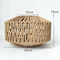 MagiDeal Fonott Papír Lámpaernyő 30x19cm - Kerek Függőlámpa Búra Nappali, Étkező, Hálószoba Dekorációhoz - Klasszikus Rusztikus Stílus - Vil 3