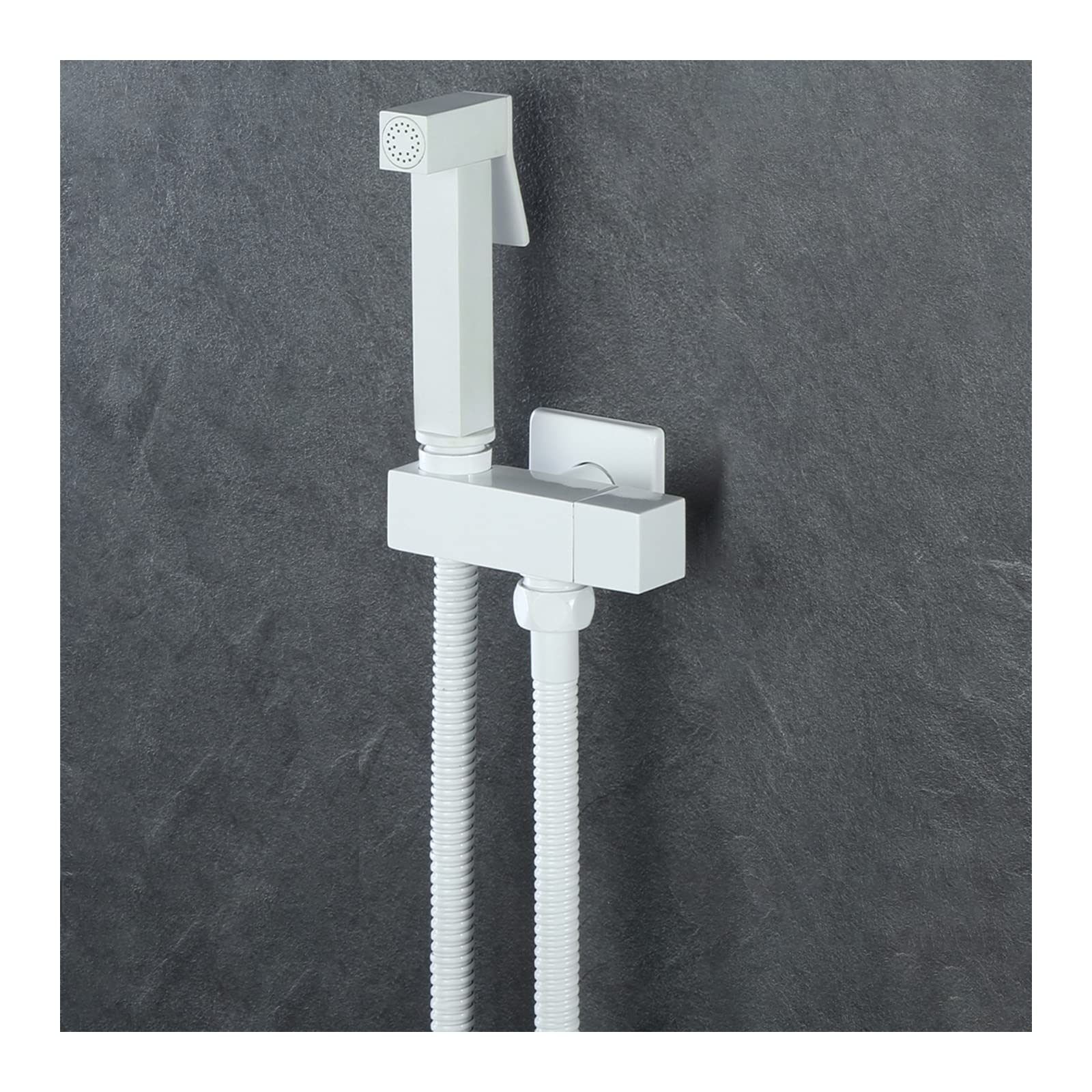 Robinet de bidet mural blanc haut de gamme avec douchette en laiton durable