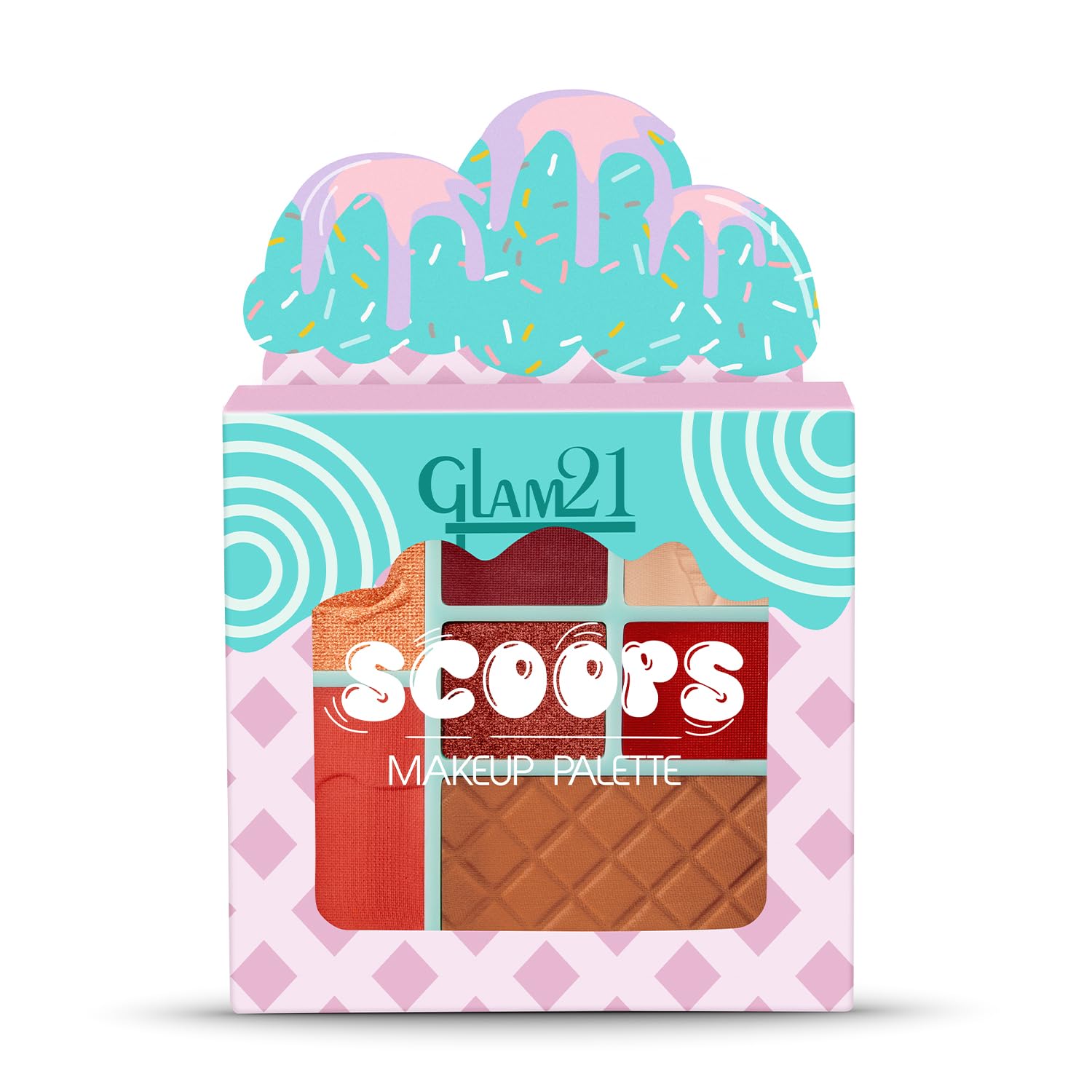 Glam 21 Scoop Makeup Palette | Face Palette With Eyeshadow, Blusher, Contour and Highlighter | Mix of Mattes & Shimmers |Highly Pigmented | Travel-Friendly | All-in-One Kit | Caramel Crush|15gm 4