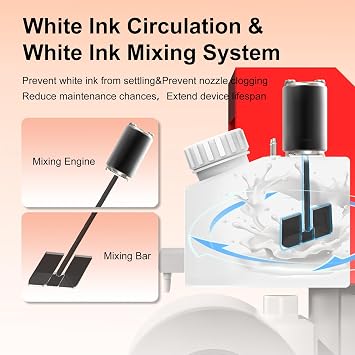 PLK A3 Plus DTF Printer, XP600 DTF Printer,Double-Speed Than L1800/L805, 4.5'' Touch Screen, Auto-Clean, Dual White Ink System, Film-Cutter, Apparel Printing Machine, 2-Year Ink Included