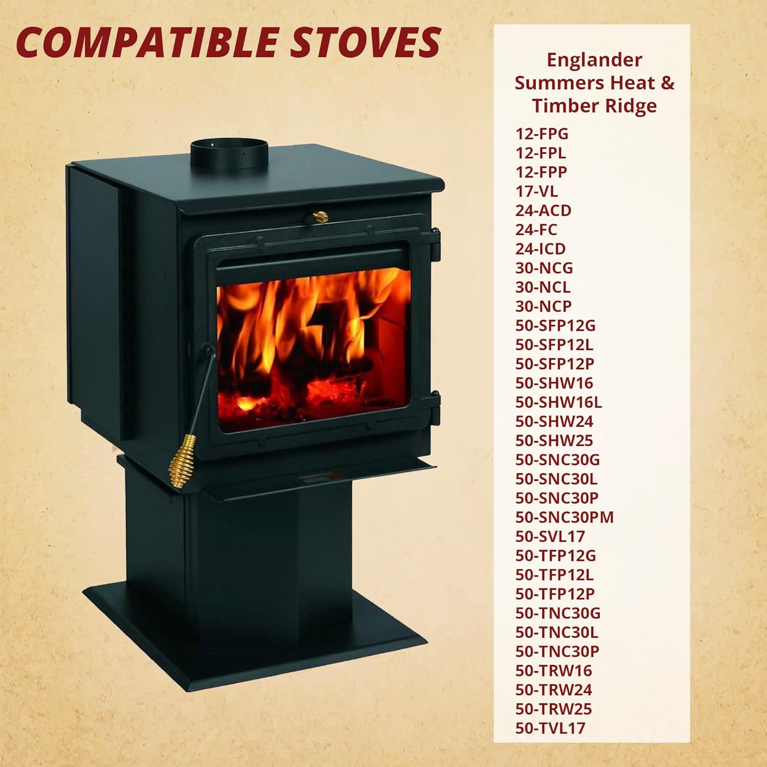 Englander AC-16 Wood Stove Convection Room Fan Blower Motor for 10-CDV, 12-FP, 13-NC, 13-NCI, 15-SSW01, 15-SSW02, 17-VL, 18-MH, 18-TR, 24-ACD, 24-ICD, 24-JC, 27-C2000, 27-C3000, 30-NC & More