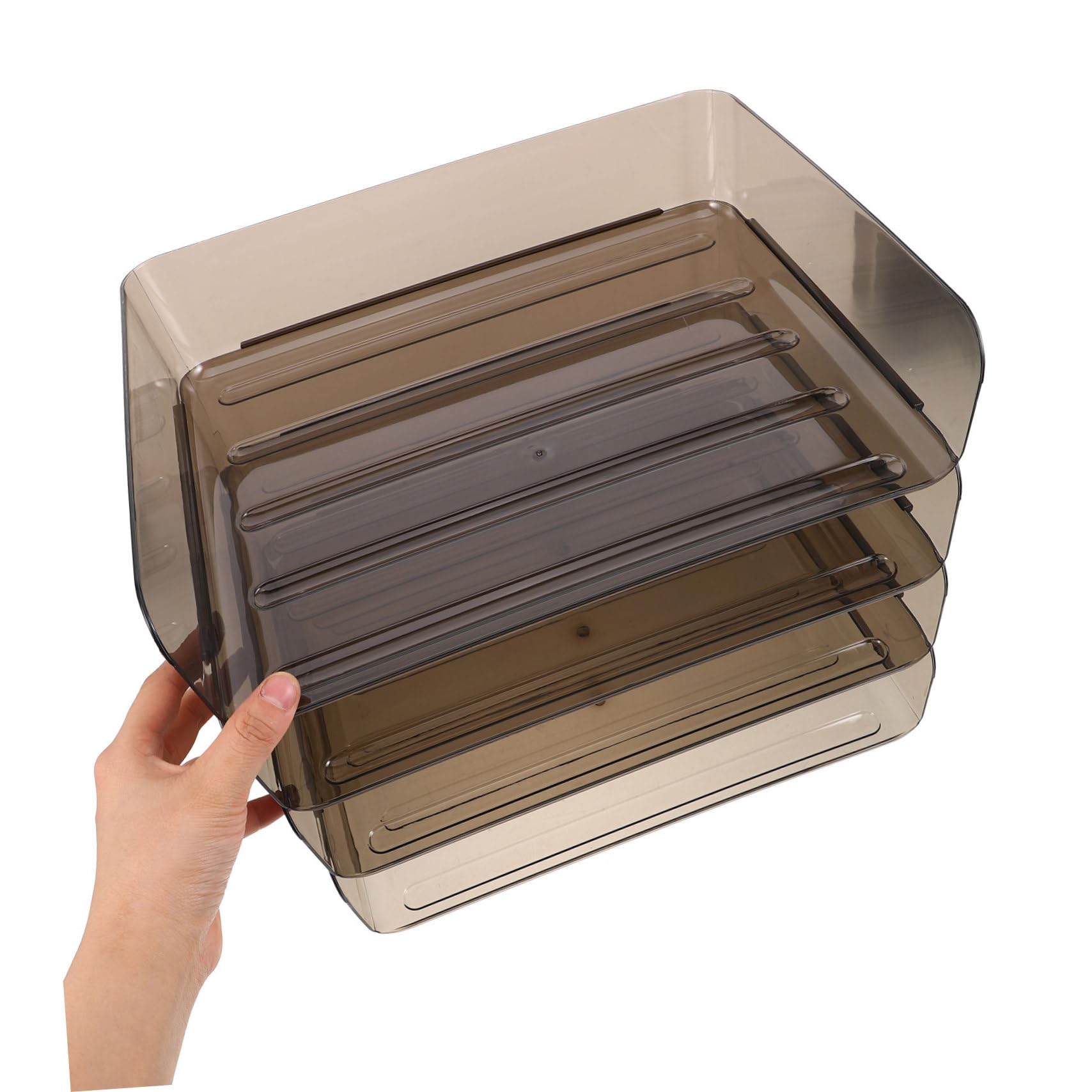 File Organizer da Scrivania in Acrilico Coffee, Multi Layer Storage | Decorazioni Scuola, Organizzatore per Ufficio e Vassoio Porta Documenti, Design Stackable per Uso Stabile a Termine