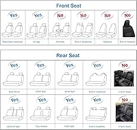 Vista 6 de AOOG Fundas de cuero para asiento de automóvil, 2 piezas delanteras, fundas de asiento transpirables de piel sintética, fundas interiores