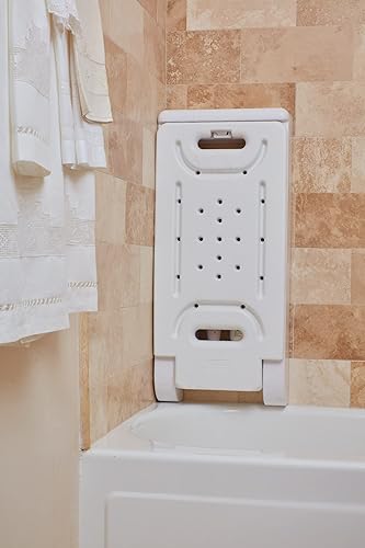 Miniatura 4 de Banco y gabinete de bañera Silla de ducha antideslizante y almacenamiento de baño, blanco | Elegible para FSA HSA