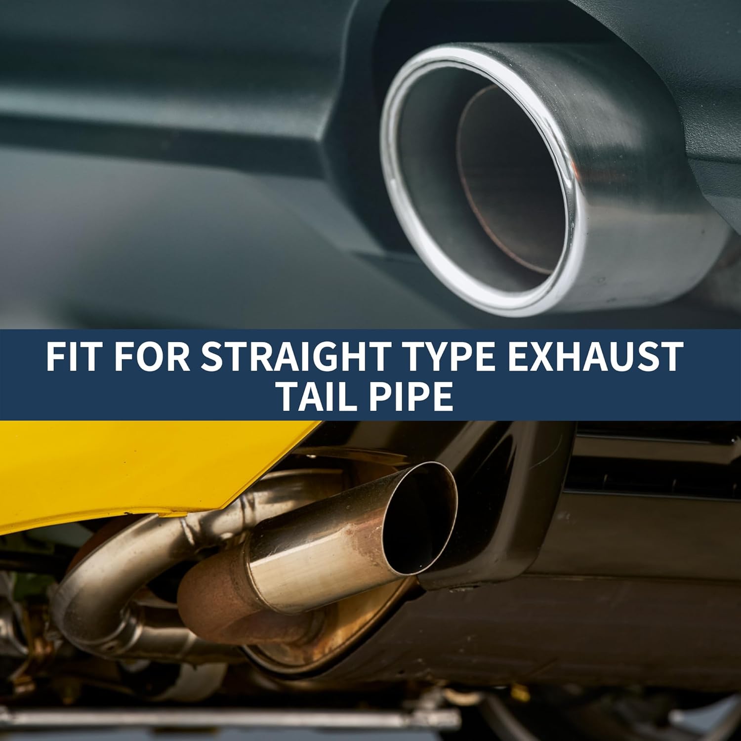 Roll Edge Exhaust Tip Rear 3.1" Inlet 3.5" Outlet 5.2" Length for Car Tailpipe Stainless Steel Burnt Blue Bolt on
