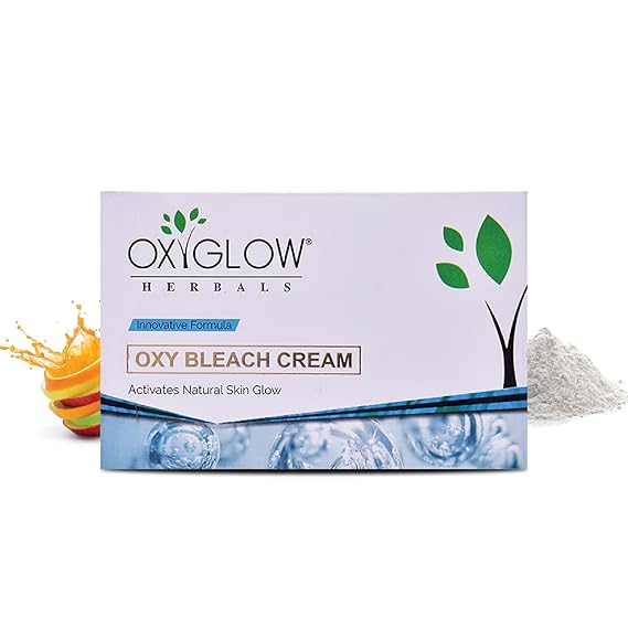OxyGlow Bleach Cream OXY Enriched with Active Fruit Ingredients| Gently Exfoliates the Skin|Improves Texture & Brightens the Skin| Gives Natural Glow 300Gram