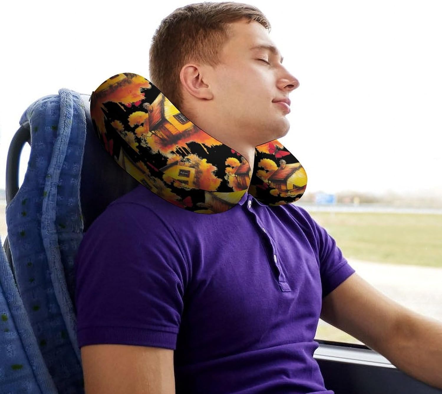 Wood House Butterfly Memory Foam Pillows U Shaped Travel Neck Pillow