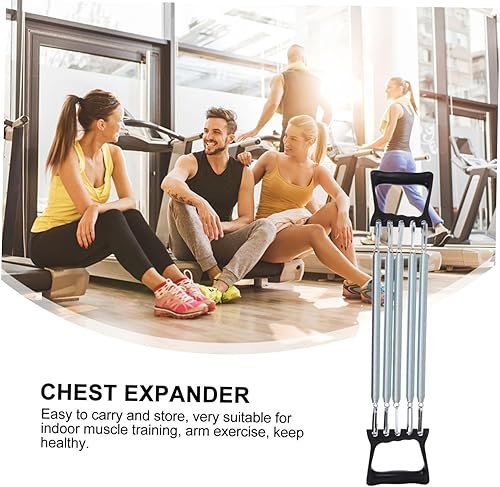 Miniatura 6 de Kisangel 1 expansor de pecho de resorte con 5 muelles, brazo de fuerza muscular, ejercicio, gimnasio, cuerda elástica para entrenamiento de fitness