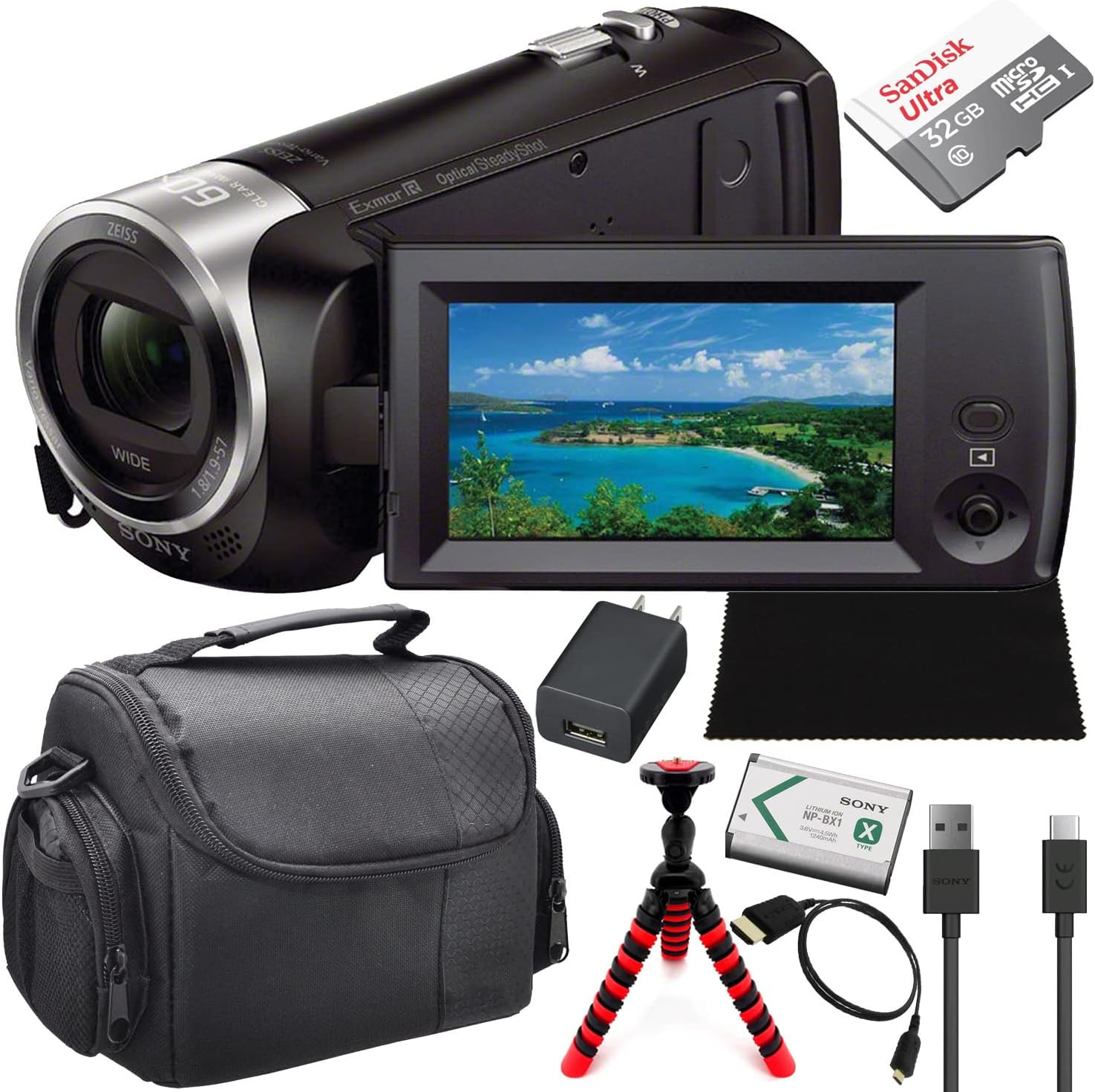 Sony HDRCX405 HD Handycam Bundle + Accessory Kit