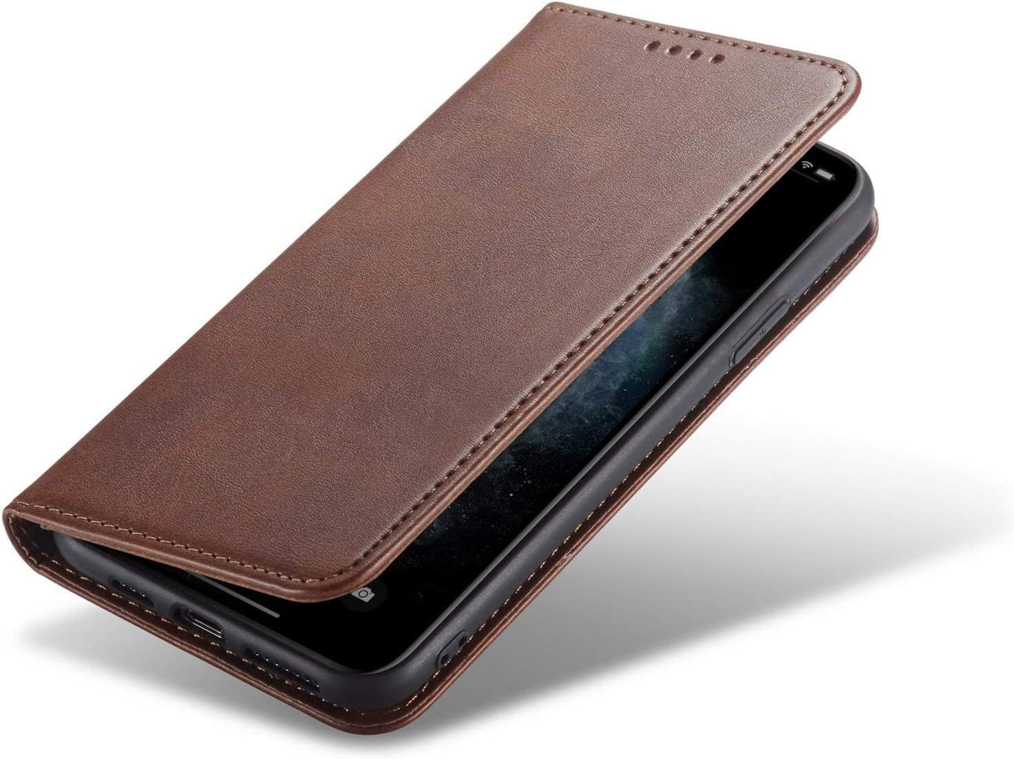 COOVS Case Compatible with iPhone 12 Pro Max 6.7", PU Leather Folio Flip Wallet Shockproof Case Cover with Card Slot and Kickstand Full-Body Protective Case for iPhone 12 Pro Max (Color : Pink)