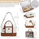 Wogarl Weekender Bags for Women Large Canvas Overnight Bag Travel Duffel Bags Carry on Shoulder Weekend Bag with Shoe Compartment for Travel Night Flight Daily Use, Light Brown