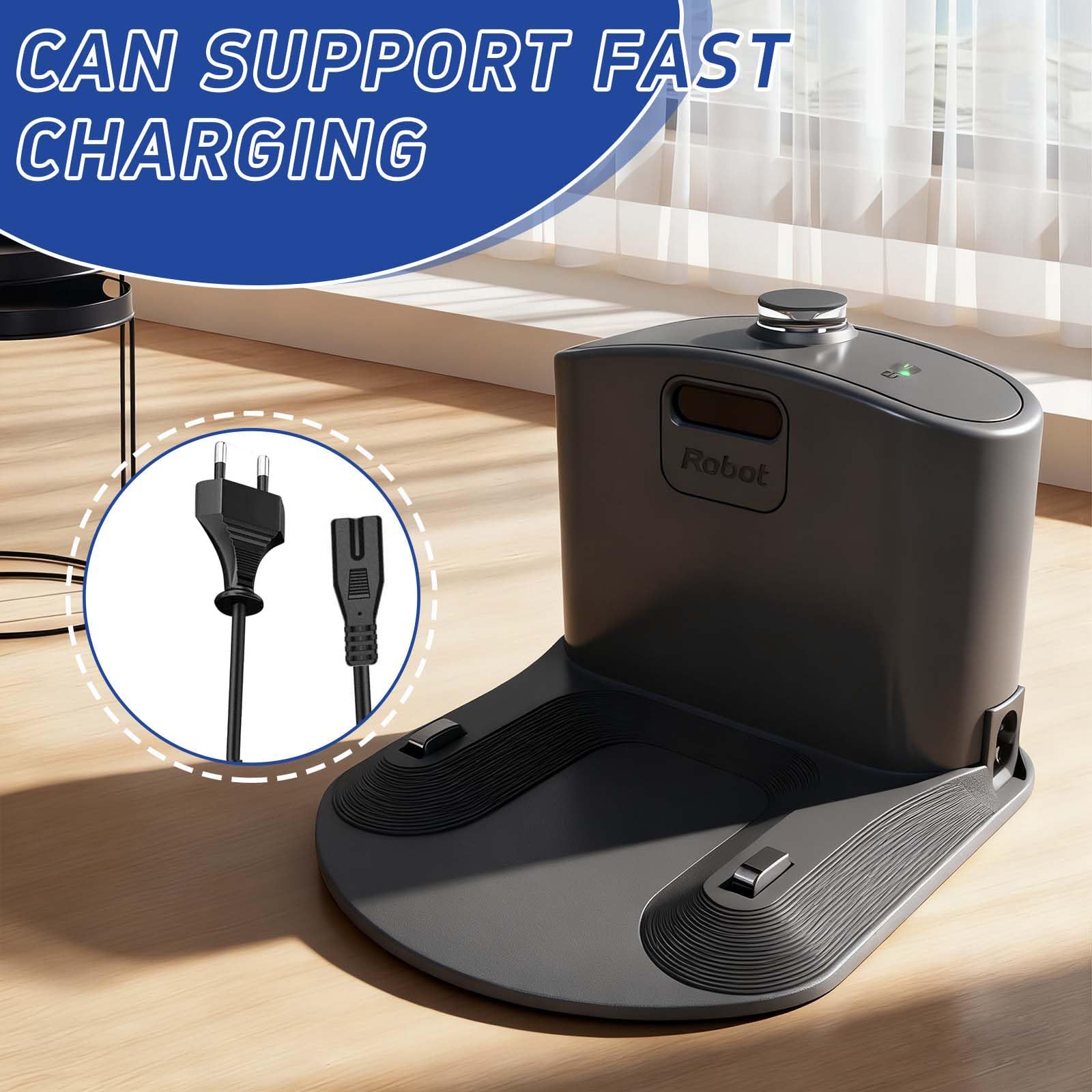 Base di ricarica della stazione di aggancio. Accessorio compatibile con iRobot Roomba E5 E6 I1 I3 I4 I6 I7 I8 500 600 700 800 900 - Nero - con cavo di alimentazione - Pezzi di ricambio
