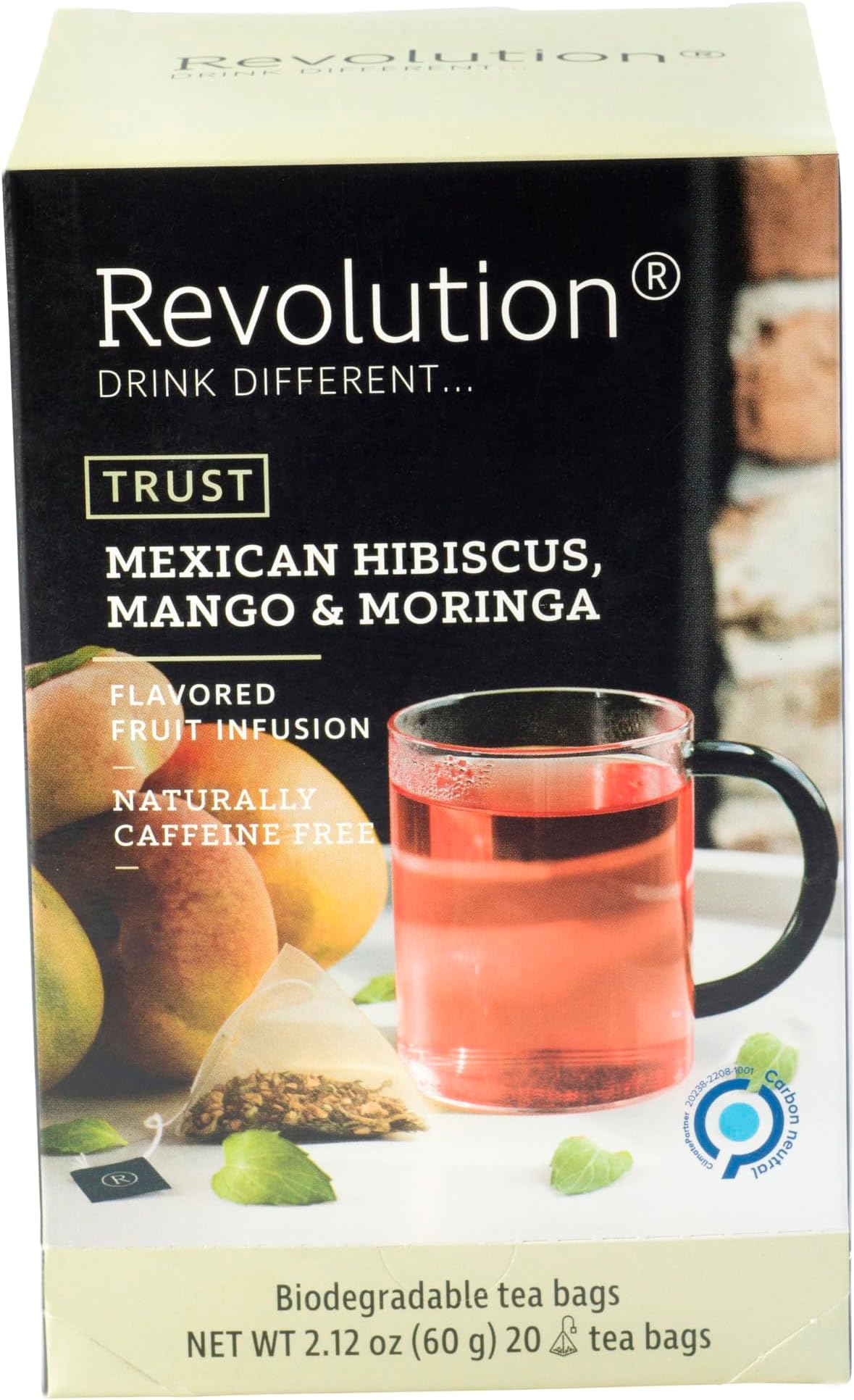 TEA® Mexican Hibiscus, Mango & Moringa Fruit Tea [THE ORIGINAL] – Premium Full Leaf Tea – Biodegradable Infuser Tea Bags – Flavored Fruit Tea – Naturally Caffeine Free – 20 Bags