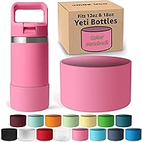 Vista 12 de Jmoe USA Bota de silicona para botella Yeti Rambler Jr de 12 y 18 onzas, funda de 0.079 in, funda antideslizante, protector para la parte inferior