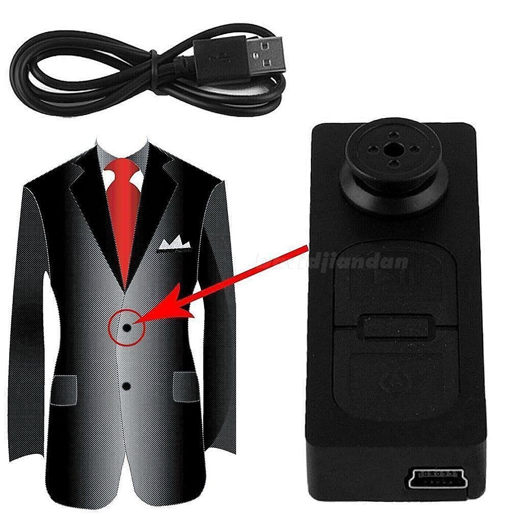 Spy Camera Wired HD Audio and Video Recorder 720p Hidden Mini Secret Cam in Button Shape DVR Small Portable Updated Mini Spy Button Cameras with SD Card Slot Up to 32GB Support 7