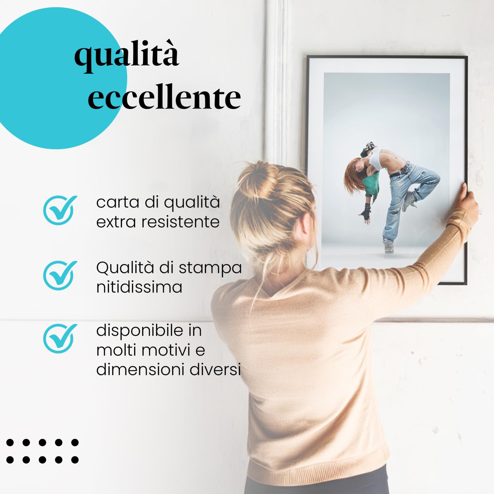 Postereck - 0193 - Hip hop, ballerina, musica, danza, street dance, donna - Decorazione da Parete, Stampa Fotografica, Arredamento Interni, Quadri - Tela - 100,0 cm x 75,0 cm