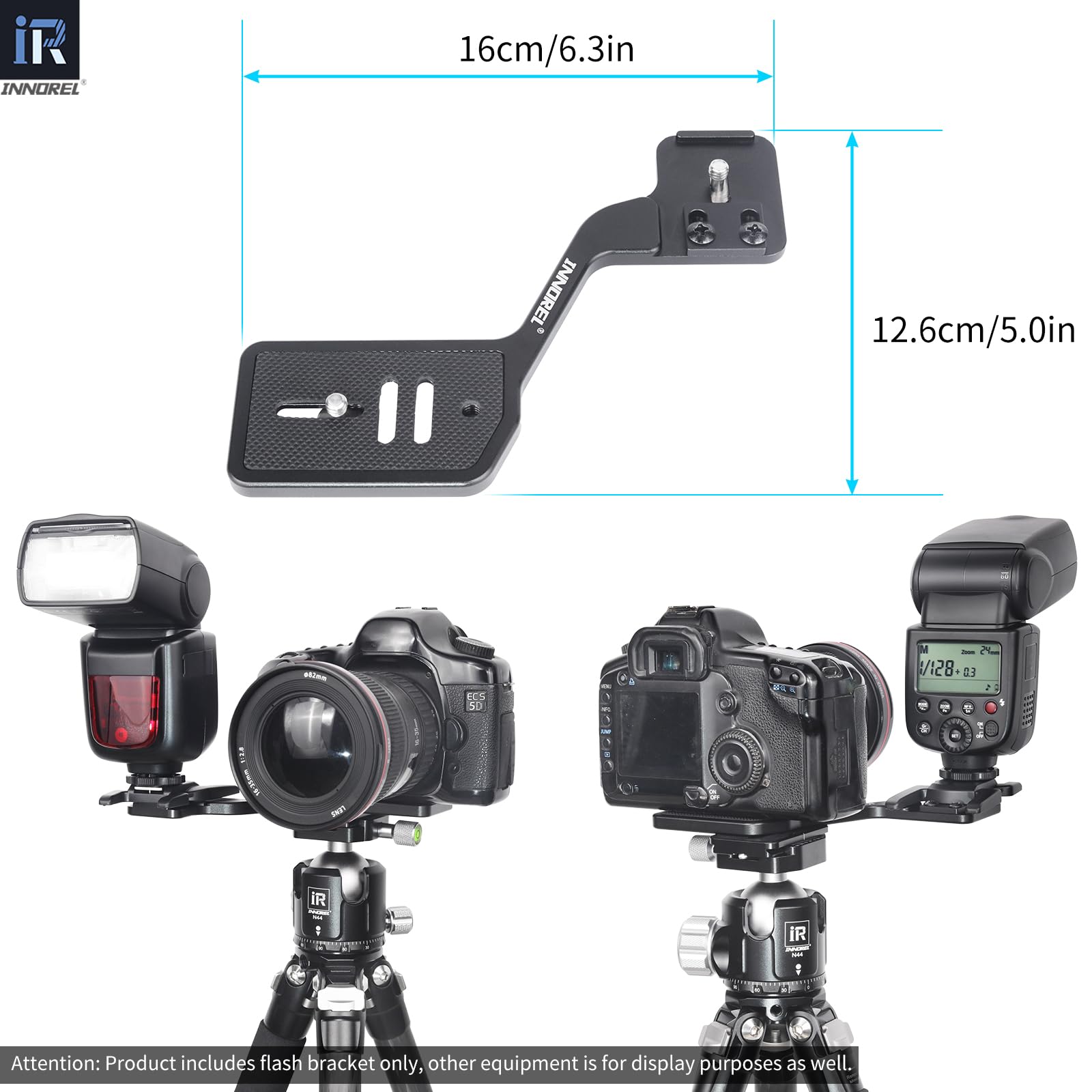 INNOREL Kamera Taschenlampe Stativ Halterung Professionelle multifunktionale tragbare Universal Aluminium Halterung mit Dual 1/4" Schraube Halterung Für Kamera Stand Shooting LED Licht Stand Mikrofon
