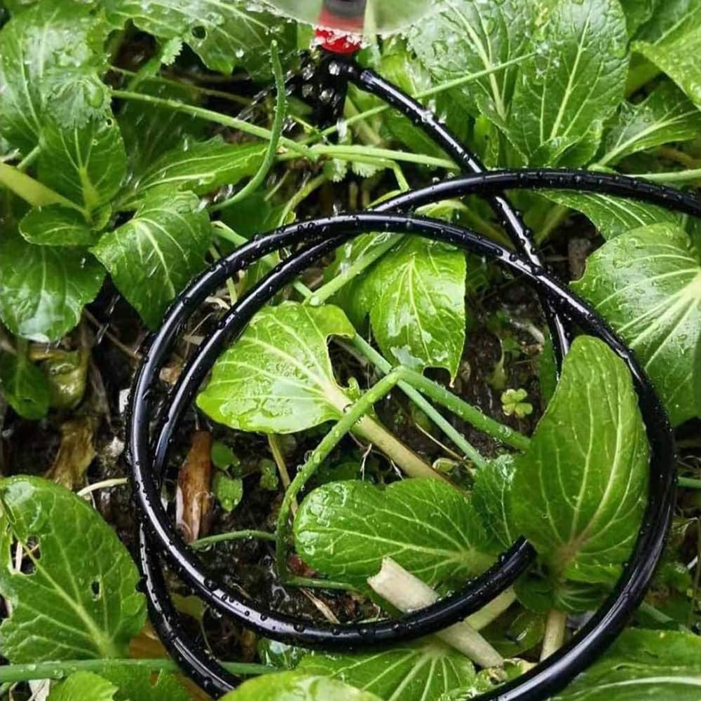 Aladeno Tuyau d'irrigation goutte à goutte en PVC noir 50 m pour jardin, parterre de fleurs, pelouse, agriculture, projet de brumisation